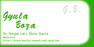 gyula boza business card